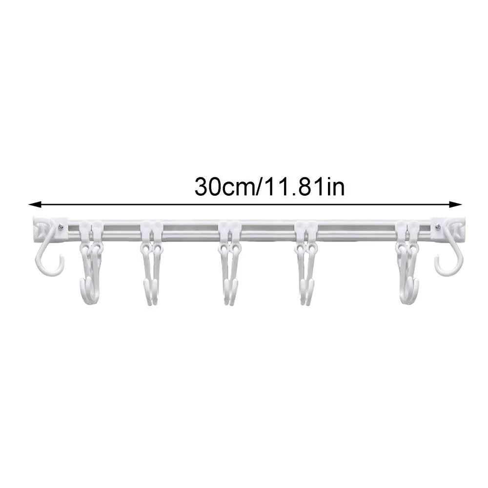 Innovative Kitchen Sliding Hooks Multi-Tiered Hanging Rack Adjustable Adhesive Hooks Space Saving Cooker Hangers