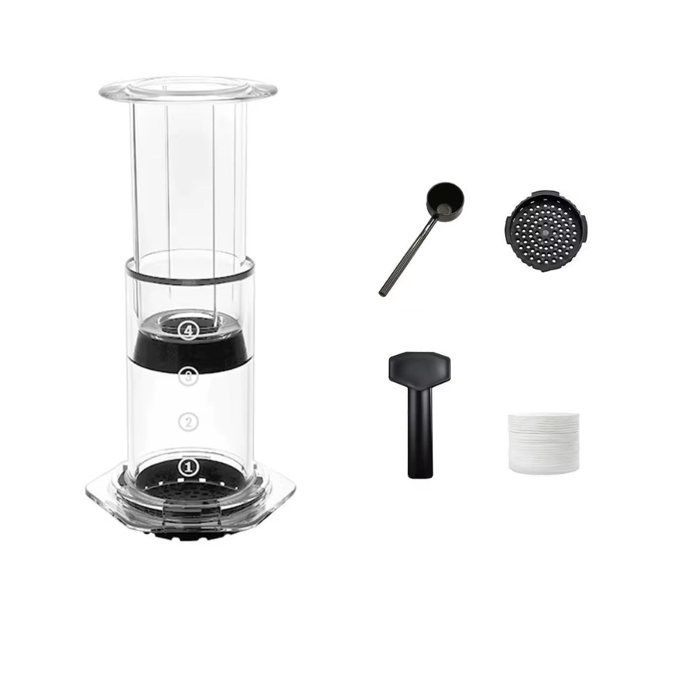 Portable Coffee Kettle Transparent French Style Press Coffee Pot Light Weight Anti-Slip Hand Pour Coffee Maker Outdoor