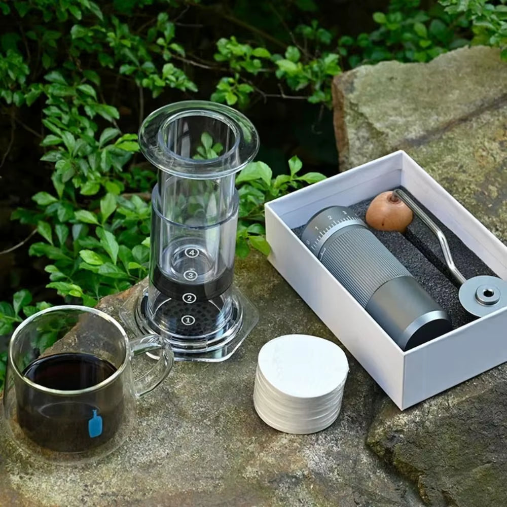 Portable Coffee Kettle Transparent French Style Press Coffee Pot Light Weight Anti-Slip Hand Pour Coffee Maker Outdoor